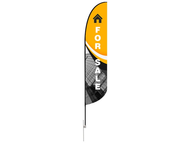 Feather Convex Flag - Large 13ft - with Ground Spike Feather Convex Flag - Large 13ft - with Ground Spike