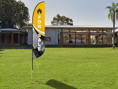 Feather Convex Flag - Large 13ft - with Ground Spike Feather Convex Flag - Large 13ft - with Ground Spike