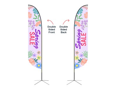 Feather Convex Flag - Large 13ft - with Cross Base Feather Convex Flag - Large 13ft - with Cross Base