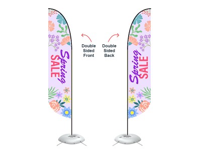 Feather Convex Flag - Large 13ft - with Cross Base Feather Convex Flag - Large 13ft - with Cross Base