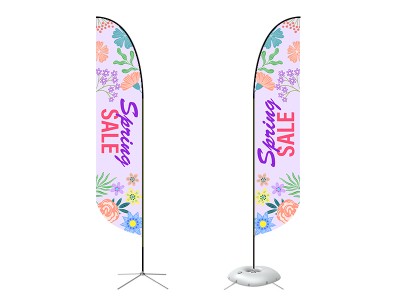 Feather Convex Flag - Large 13ft - with Cross Base Feather Convex Flag - Large 13ft - with Cross Base