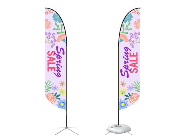 Feather Convex Flag - Large 13ft - with Cross Base Feather Convex Flag - Large 13ft - with Cross Base