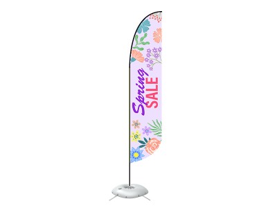 Feather Convex Flag - Large 13ft - with Cross Base Feather Convex Flag - Large 13ft - with Cross Base