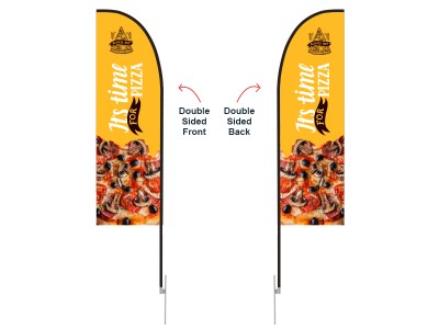Feather Straight Flag - Small 8ft - with Ground Spike Feather Straight Flag - Small 8ft - with Ground Spike