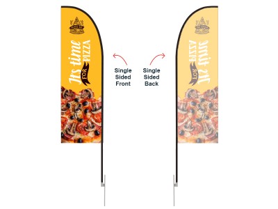 Feather Straight Flag - Small 8ft - with Ground Spike Feather Straight Flag - Small 8ft - with Ground Spike
