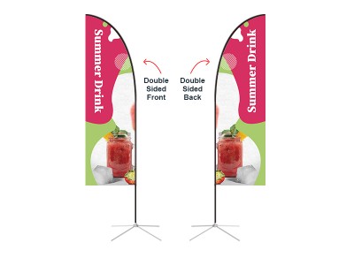 Feather Straight Flag - Small 8ft - with Cross Base Feather Straight Flag - Small 8ft - with Cross Base