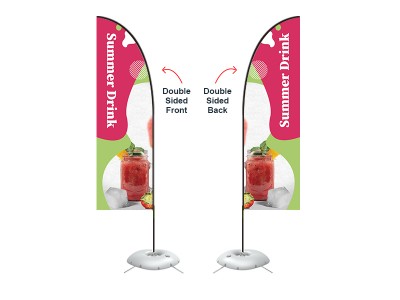 Feather Straight Flag - Small 8ft - with Cross Base Feather Straight Flag - Small 8ft - with Cross Base
