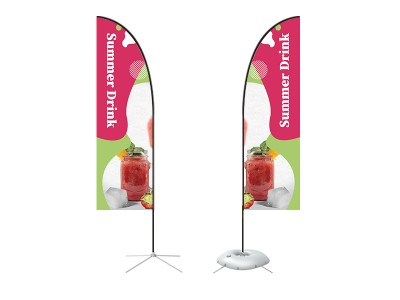 Feather Straight Flag - Small 8ft - with Cross Base Feather Straight Flag - Small 8ft - with Cross Base
