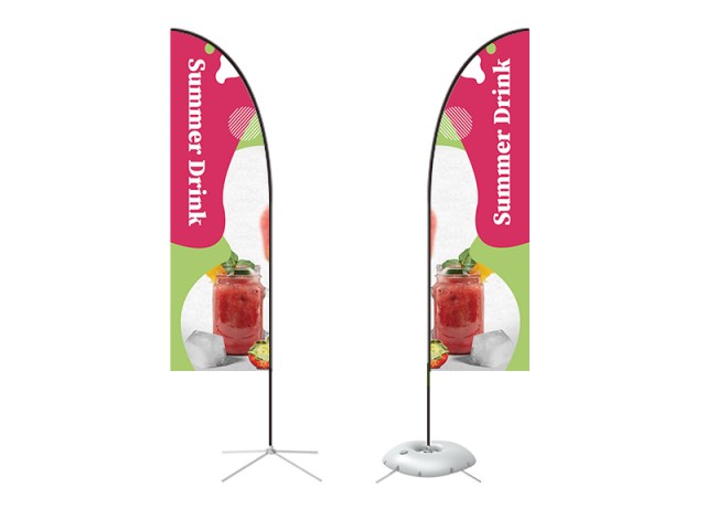 Feather Straight Flag - Small 8ft - with Cross Base Feather Straight Flag - Small 8ft - with Cross Base
