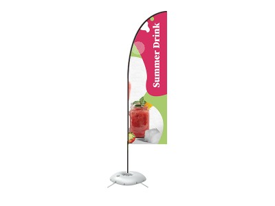 Feather Straight Flag - Small 8ft - with Cross Base Feather Straight Flag - Small 8ft - with Cross Base