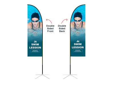 Feather Straight Flag - Medium 10ft - with Cross Base Feather Straight Flag - Medium 10ft - with Cross Base