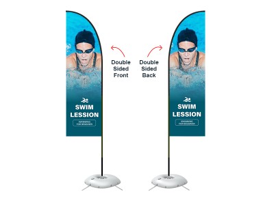Feather Straight Flag - Medium 10ft - with Cross Base Feather Straight Flag - Medium 10ft - with Cross Base