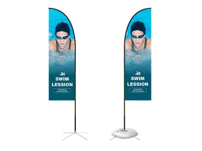 Feather Straight Flag - Medium 10ft - with Cross Base Feather Straight Flag - Medium 10ft - with Cross Base