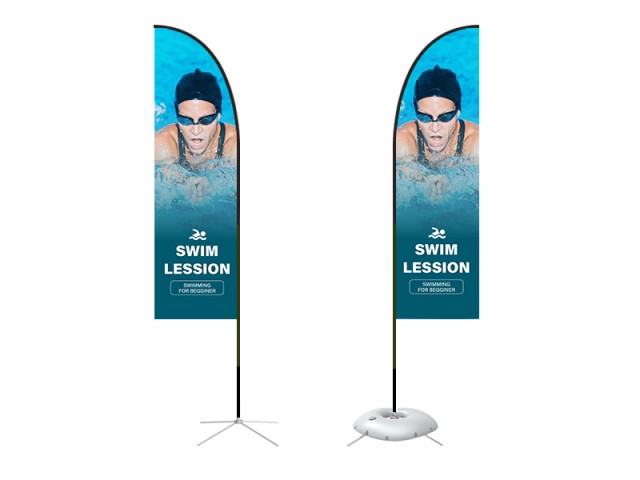 Feather Straight Flag - Medium 10ft - with Cross Base Feather Straight Flag - Medium 10ft - with Cross Base