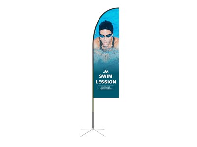 Feather Straight Flag - Medium 10ft - with Cross Base Feather Straight Flag - Medium 10ft - with Cross Base