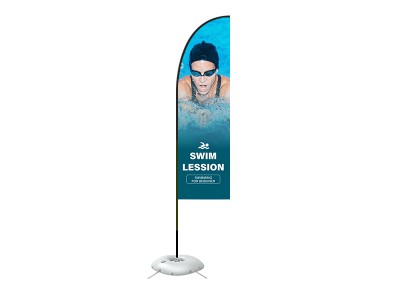 Feather Straight Flag - Medium 10ft - with Cross Base Feather Straight Flag - Medium 10ft - with Cross Base