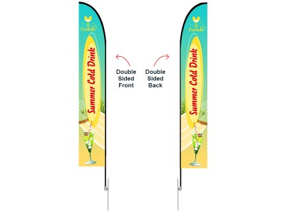 Feather Straight Flag - X-Large 17ft - with Ground Spike Feather Straight Flag - X-Large 17ft - with Ground Spike