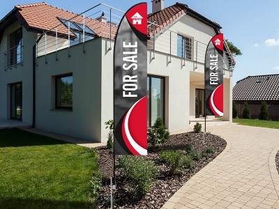 Feather Straight Flag - Large 13ft - with Ground Spike