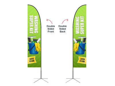 Feather Straight Flag - Large 13ft - with Cross Base Feather Straight Flag - Large 13ft - with Cross Base
