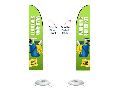 Feather Straight Flag - Large 13ft - with Cross Base Feather Straight Flag - Large 13ft - with Cross Base