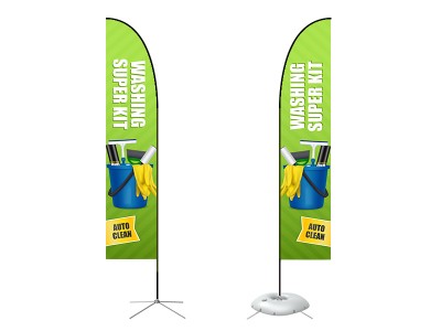 Feather Straight Flag - Large 13ft - with Cross Base Feather Straight Flag - Large 13ft - with Cross Base
