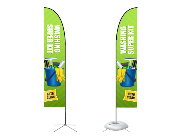Feather Straight Flag - Large 13ft - with Cross Base Feather Straight Flag - Large 13ft - with Cross Base