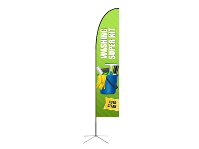 Feather Straight Flag - Large 13ft - with Cross Base Feather Straight Flag - Large 13ft - with Cross Base