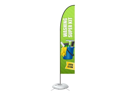 Feather Straight Flag - Large 13ft - with Cross Base Feather Straight Flag - Large 13ft - with Cross Base