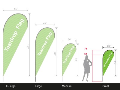 Teardrop Banner - Small 7ft - with Cross Base Teardrop Banner - Small 7ft - with Cross Base
