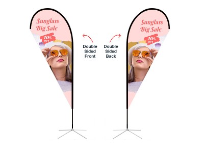 Teardrop Banner - Medium 8ft - with Cross Base Teardrop Banner - Medium 8ft - with Cross Base