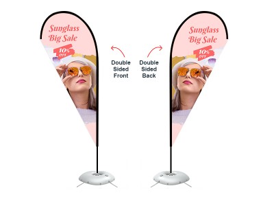 Teardrop Banner - Medium 8ft - with Cross Base Teardrop Banner - Medium 8ft - with Cross Base