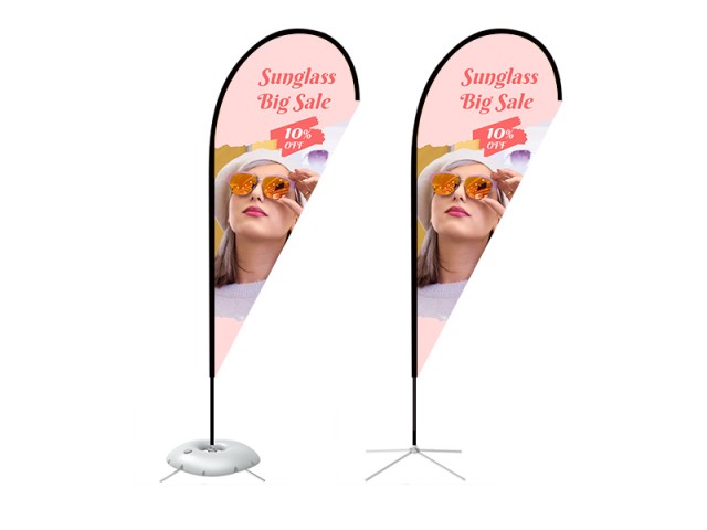 Teardrop Banner - Medium 8ft - with Cross Base Teardrop Banner - Medium 8ft - with Cross Base