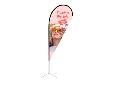 Teardrop Banner - Medium 8ft - with Cross Base Teardrop Banner - Medium 8ft - with Cross Base
