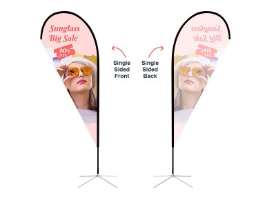 Teardrop Banner - Medium 8ft - with Cross Base Teardrop Banner - Medium 8ft - with Cross Base
