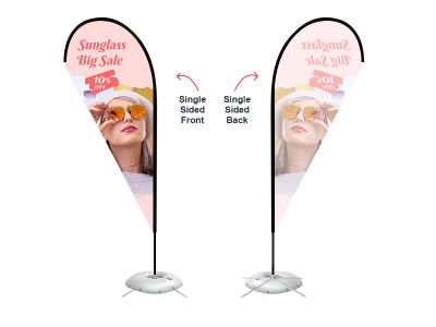 Teardrop Banner - Medium 8ft - with Cross Base Teardrop Banner - Medium 8ft - with Cross Base