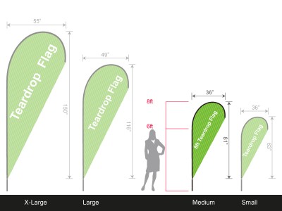 Teardrop Banner - Medium 8ft - with Cross Base Teardrop Banner - Medium 8ft - with Cross Base
