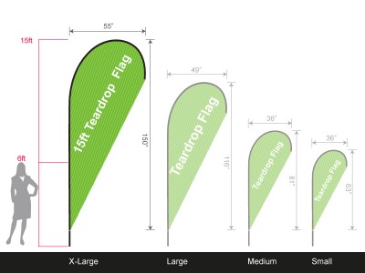 Teardrop Banner - X-Large 15ft - with Cross Base Teardrop Banner - X-Large 15ft - with Cross Base