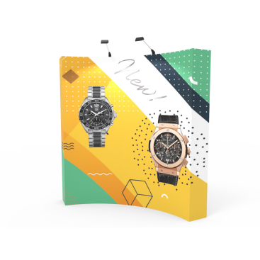 8ft curved pop up display