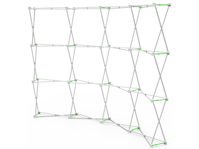 10ft Curved Expanding pop up display stand with front graphic printing 10ft Curved Expanding pop up display stand with front graphic printing