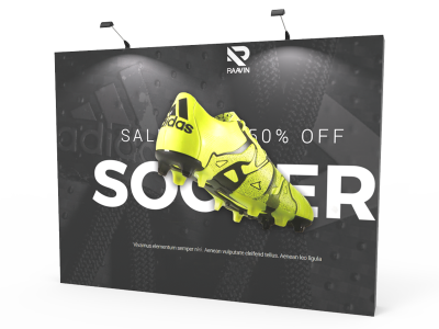 10ft Straight Expanding pop up display stand with front graphic printing 10ft Straight Expanding pop up display stand with front graphic printing