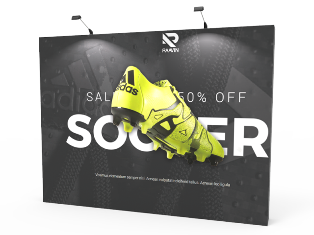 10ft Straight Expanding pop up display stand with front graphic printing 10ft Straight Expanding pop up display stand with front graphic printing