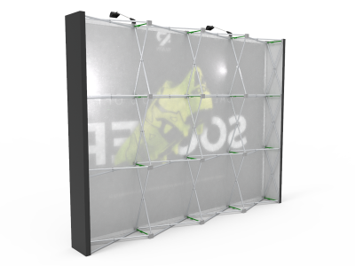 10ft Straight Expanding pop up display stand with front graphic printing 10ft Straight Expanding pop up display stand with front graphic printing