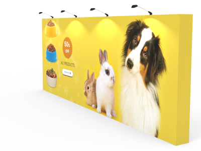 20ft Straight Expanding pop up display stand with front graphic printing