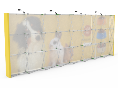 20ft Straight Expanding pop up display stand with front graphic printing