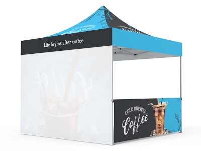 Pop-up Tent 10x10ft with Single-sided Full Backwall & 2x Single-sided Half Side Panel Pop-up Tent 10x10ft with Single-sided Full Backwall & 2x Single-sided Half Side Panel