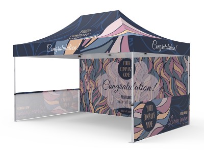 Pop-up Tent 10x15ft with Single-sided Full Backwall & 2x Single-sided Half Side Panel Pop-up Tent 10x15ft with Single-sided Full Backwall & 2x Single-sided Half Side Panel