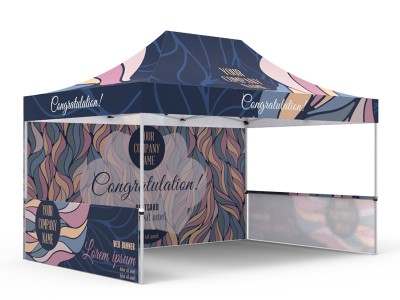 Pop-up Tent 10x15ft with Single-sided Full Backwall & 2x Single-sided Half Side Panel Pop-up Tent 10x15ft with Single-sided Full Backwall & 2x Single-sided Half Side Panel