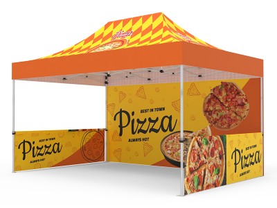Pop-up Tent 10x15ft with Single-sided Full Backwall & 2x Double-sided Half Side Panel Pop-up Tent 10x15ft with Single-sided Full Backwall & 2x Double-sided Half Side Panel