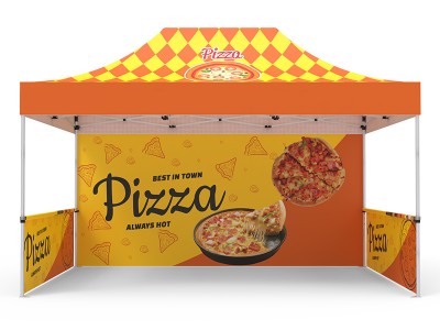 Pop-up Tent 10x15ft with Single-sided Full Backwall & 2x Double-sided Half Side Panel Pop-up Tent 10x15ft with Single-sided Full Backwall & 2x Double-sided Half Side Panel
