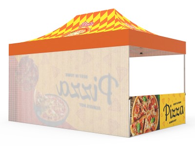 Pop-up Tent 10x15ft with Single-sided Full Backwall & 2x Double-sided Half Side Panel Pop-up Tent 10x15ft with Single-sided Full Backwall & 2x Double-sided Half Side Panel
